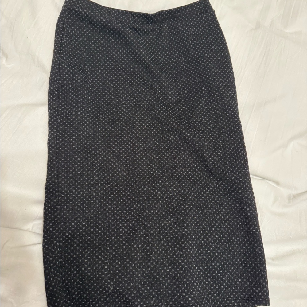 Free People Black and Gray Patterned Pencil Skirt